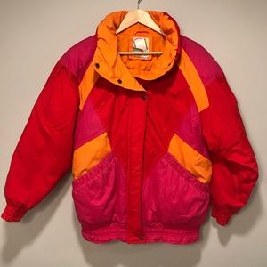 Super Vintage Apres Ski Retro Ski Suit Snow Jacket Winter Coat L